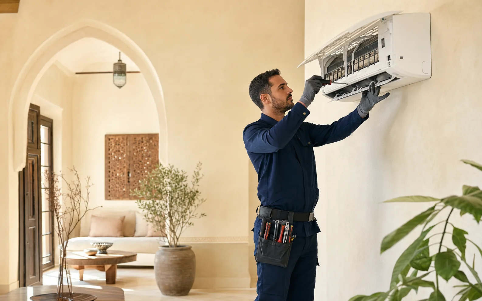 Entretien professionnel d'un climatiseur mural